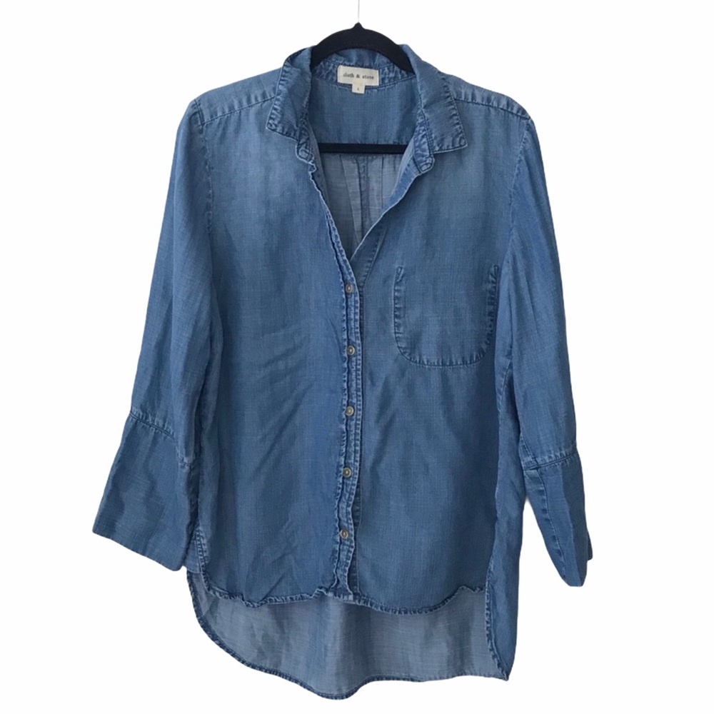 Cloth & Stone chambray button front shirt